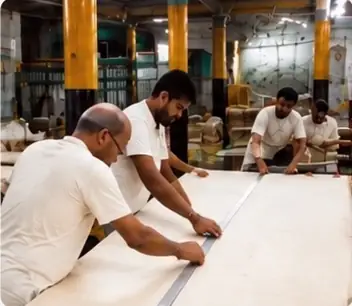 Marking and measurement — Trenova Exim bag factory, Kolkata