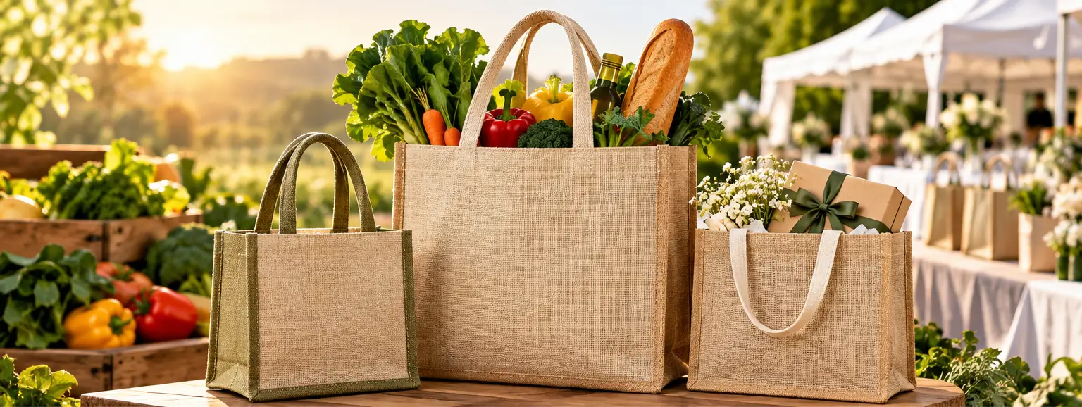 Juco tote bags suitable for grocery shopping, gifting and promotional events